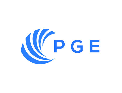 PGE Flat accounting logo design on white background. PGE creative initials Growth graph letter logo concept. PGE business finance logo design.
