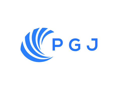 PGJ Flat accounting logo design on white background. PGJ creative initials Growth graph letter logo concept. PGJ business finance logo design.
