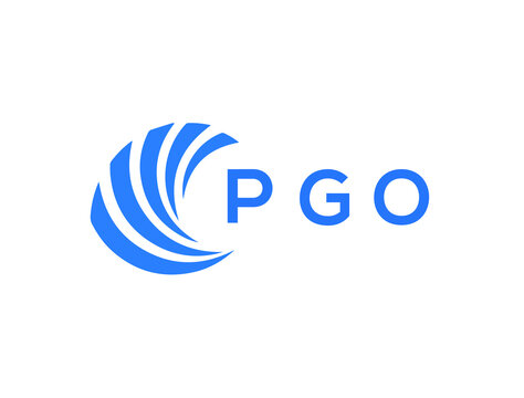 PGO Flat accounting logo design on white background. PGO creative initials Growth graph letter logo concept. PGO business finance logo design.
