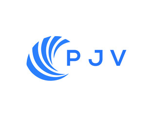 PJV Flat accounting logo design on white background. PJV creative initials Growth graph letter logo concept. PJV business finance logo design.
