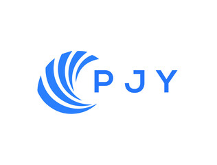 PJY Flat accounting logo design on white background. PJY creative initials Growth graph letter logo concept. PJY business finance logo design.
