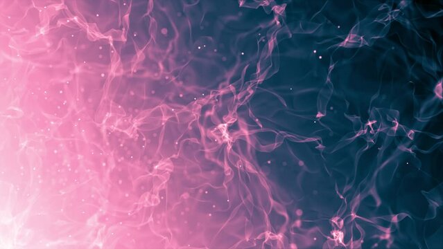 Smoke on a black background. Bright, colorful smoke. Blue, red and purple background. Smoke waves at dark background animation 4k.