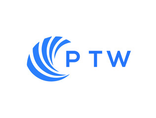PTW Flat accounting logo design on white background. PTW creative initials Growth graph letter logo concept. PTW business finance logo design.
