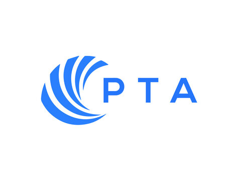 PTA Flat accounting logo design on white background. PTA creative initials Growth graph letter logo concept. PTA business finance logo design.
