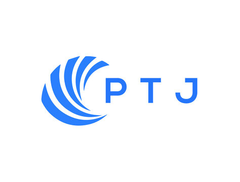 PTJ Flat accounting logo design on white background. PTJ creative initials Growth graph letter logo concept. PTJ business finance logo design.
