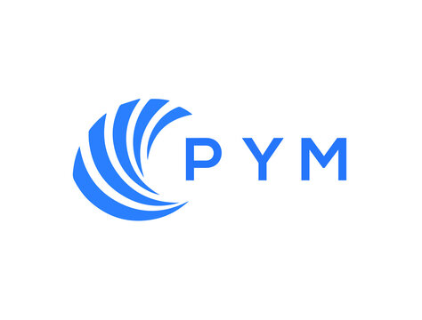 PYM Flat accounting logo design on white background. PYM creative initials Growth graph letter logo concept. PYM business finance logo design.
