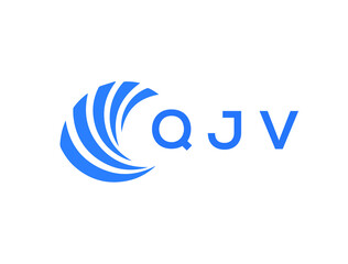 QJV Flat accounting logo design on white background. QJV creative initials Growth graph letter logo concept. QJV business finance logo design.
