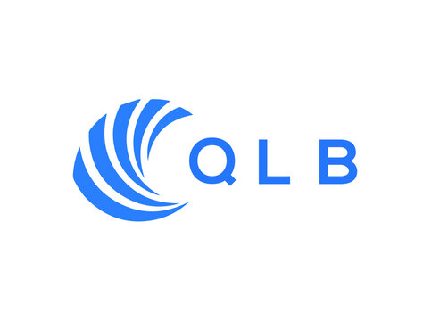 QLB Flat accounting logo design on white background. QLB creative initials Growth graph letter logo concept. QLB business finance logo design.
