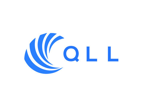 QLL Flat accounting logo design on white background. QLL creative initials Growth graph letter logo concept. QLL business finance logo design.
