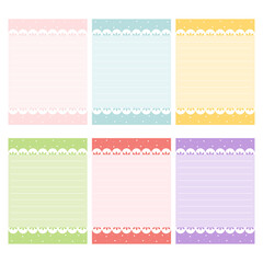 Fototapeta premium Cute paper notes. Stationary set. Scrapbook notes and cards.Printable planner stickers. To Do List note. Template for your message. Decorative planning element. Vector illustration.