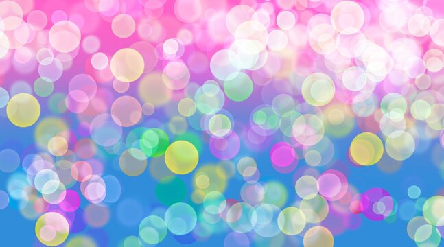 Abstract light bokeh,Blue background vector illustration,funny,happy,holiday,rainbow bubble,Wallpaper.