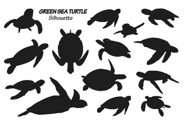 Green sea turtle silhouette