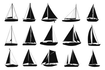Sailing yacht boat silhouette