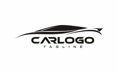 car silhouette concept logo design. car garage vector illustration.
