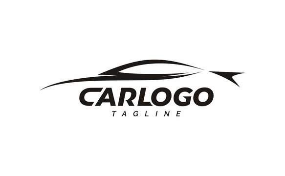 car silhouette concept logo design. car garage vector illustration.
