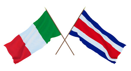 Background for designers, illustrators. National Independence Day. Flags Italy and Thailand