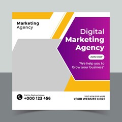 corporate social media post template,
Creative digital business marketing post and  
Digital marketing social media post banner template