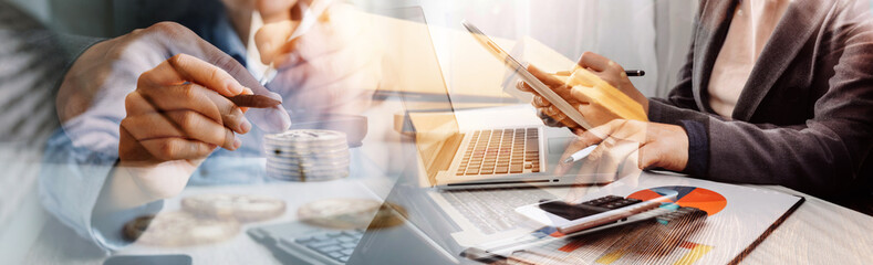 Business woman start up small business entrepreneur SME success .freelance woman working at home with Online Parcel delivery. SME and packaging deliveryconcept