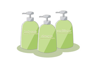 シャンプーとコンディショナーとボディーソープ