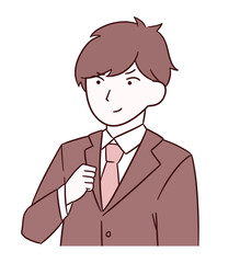 気合を入れるサラリーマン男性/単調