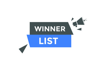 winner list text button. Best service speech bubble. label sign template
