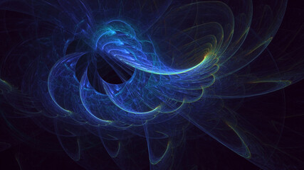 3D rendering abstract multicolor fractal light background