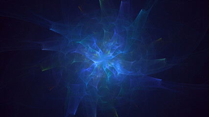 3D rendering abstract multicolor fractal light background