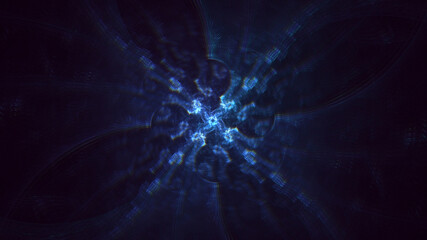 3D rendering abstract multicolor fractal light background