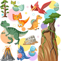 Cute dinosaur seamless pattern