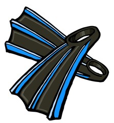 set of blue and black scuba diving flippers