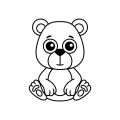 Forest animal for children coloring book. Funny bear in a cartoon style