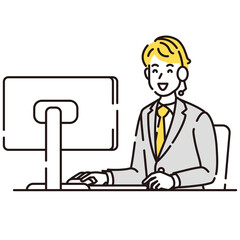 人物イラスト　線画