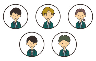 男性のビジネスマン　アイコンセット