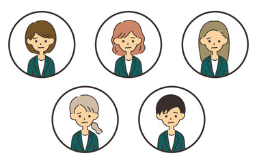 女性のビジネスマン　アイコンセット　ショック