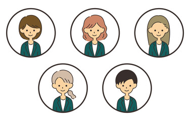女性のビジネスマン　アイコンセット