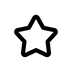 Simple star icon, Vector line icon on white background.