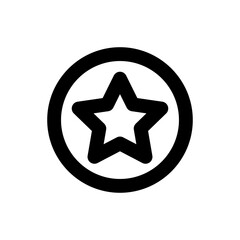 Simple star and circle icon, Vector line icon on white background.