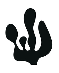 The silhouette of an algae or coral , an excellent design on a marine theme