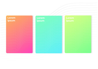 set of colorful card template