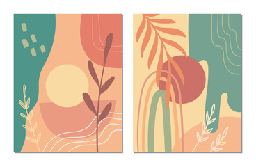 Aesthetic Wall Art Design Vector Illustration