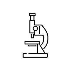 Microscope line icon. Stroke icon. Vector illustration isolated on white background. A symbol of premium quality.