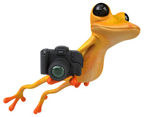 Fun yellow frog - 3D Illustration