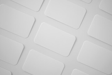 Mockup white business card on white background