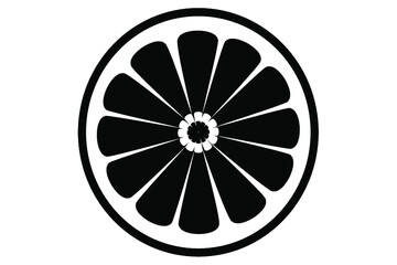 black and white orange fruit vector