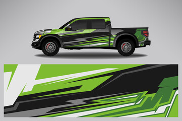 Obraz premium Car wrap decal design vector, custom livery race rally car vehicle sticker and tinting.