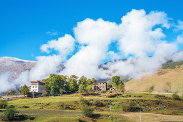 Beautiful scenery of grasslands, pastures and villages in Western Sichuan Province, China