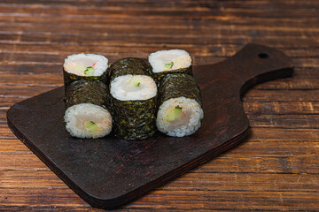 Sushi roll- fast food. Gourmet- asian menu