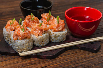 Sushi roll- fast food. Gourmet- asian menu