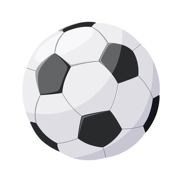A soccer ball on a white background. Cartoon design.
