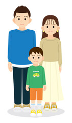 夫婦と息子　輪郭線なし